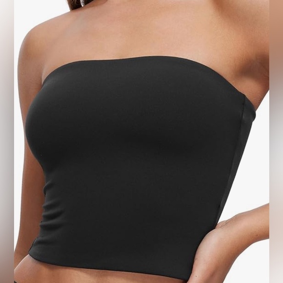 CRZ YOGA Butterluxe Double Lined Tube Cropped Top Strapless - Picture 1 of 6